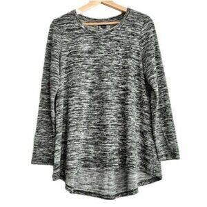 TRIBAL Crewneck Tee Long Sleeve Marled Grey Sz M